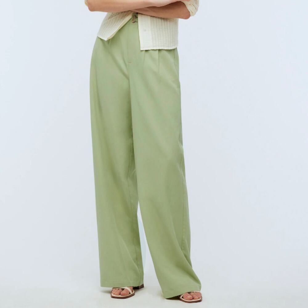 Madewell The Harlow Wide-Leg Pant Pale Lemongrass in Green